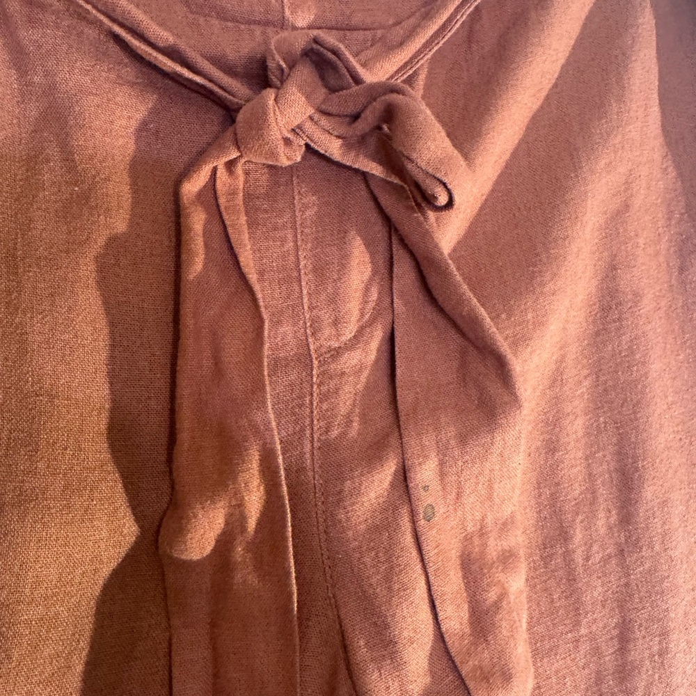 Wide Leg Tie-Waist Pants in Rust - Picture 4 of 5
